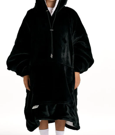 Kids Blanket Hoodie Black 20241110080803